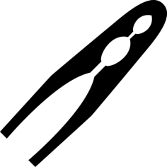 Kitchen Forceps Silhouette In Diagonal Position Line Tracing Svg Vector, Free Vectors File